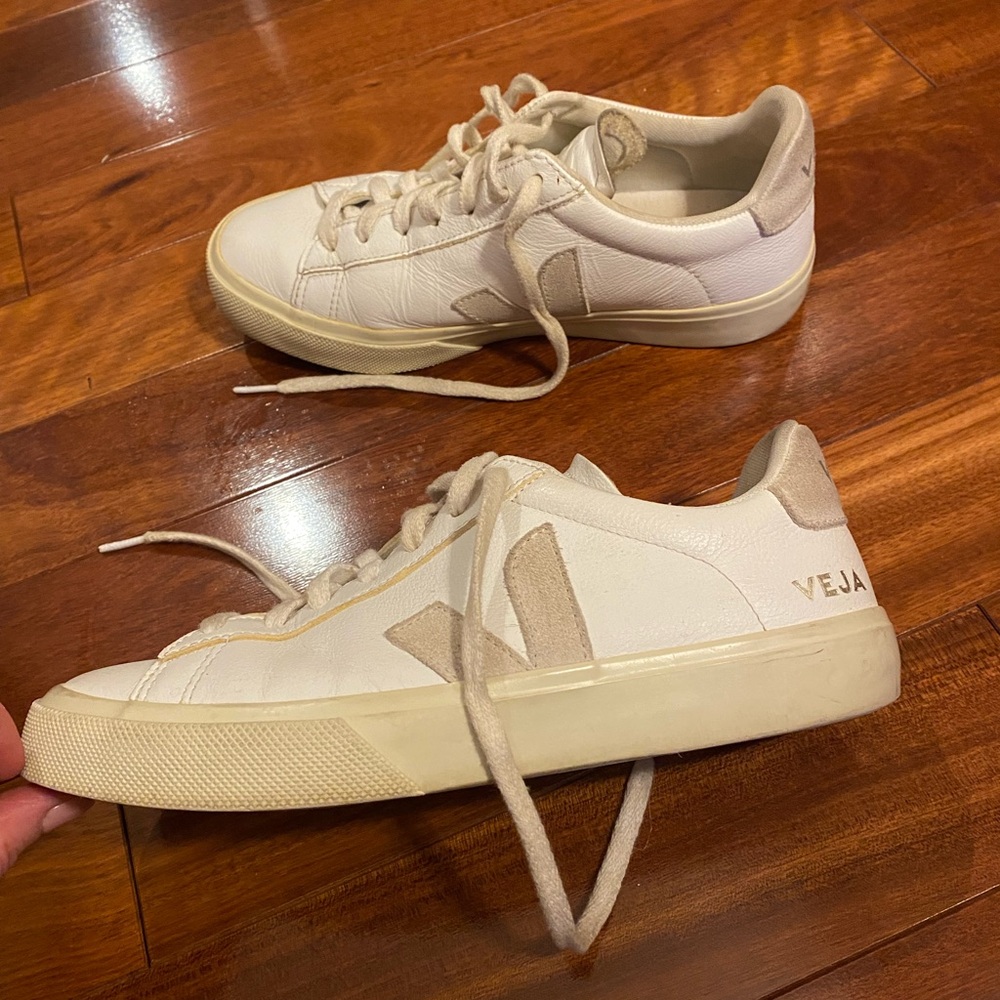 Veja Cream and Beige Sneakers - Picture 2 of 6